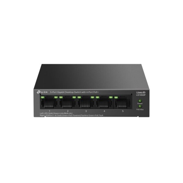 TP Link TL-LS105GP 5-Port Gigabit Desktop Switch with 4-Port PoE+
