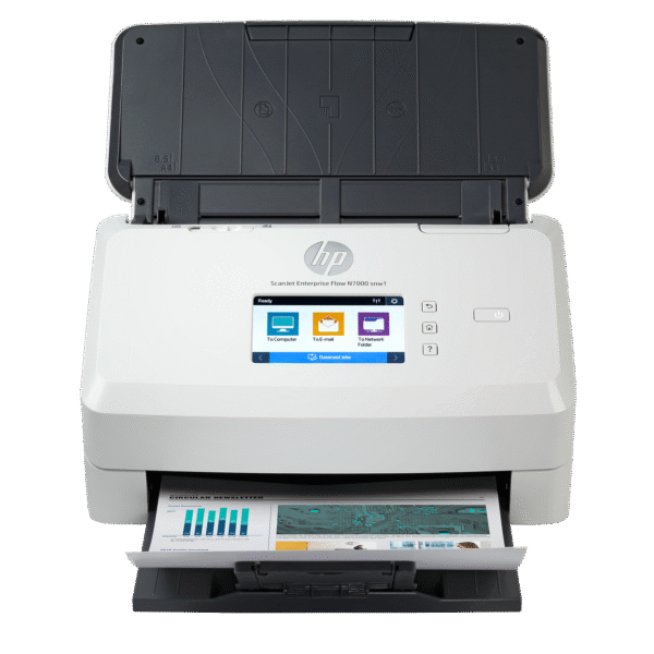 HP ScanJet Enterprise Flow N7000 SNW1 - ADF 80 sheets 1GB RAM Up to 600 dpi  - ADF Speed Up to 75 ppm/150 ipm